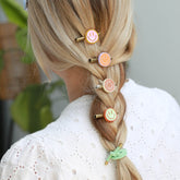 Hair clip smiley brown cream